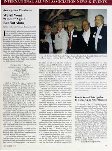 International Alumni Association News & Events, December 1996